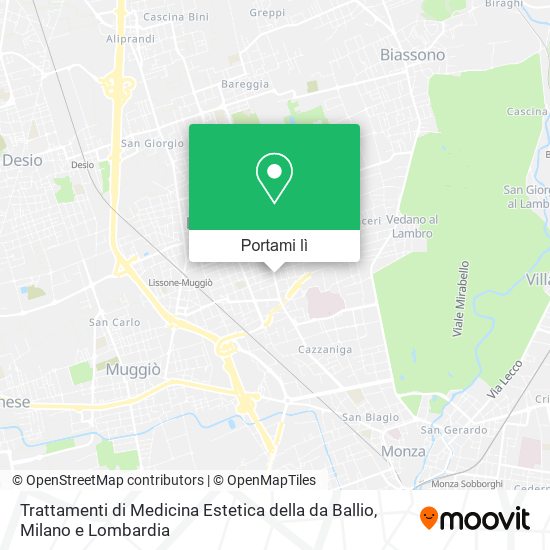 Mappa Trattamenti di Medicina Estetica della da Ballio