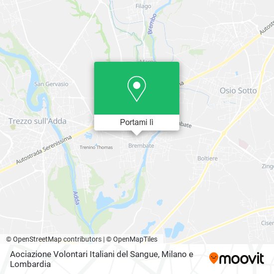 Mappa Aociazione Volontari Italiani del Sangue