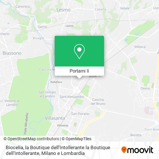 Mappa Biocelia, la Boutique dell'Intollerante la Boutique dell'Intollerante