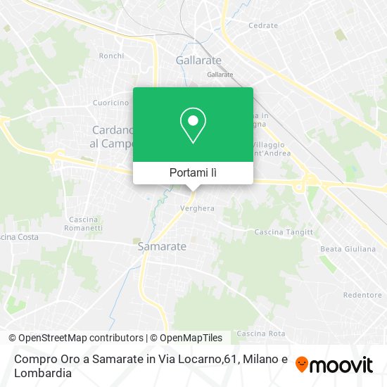 Mappa Compro Oro a Samarate in Via Locarno,61