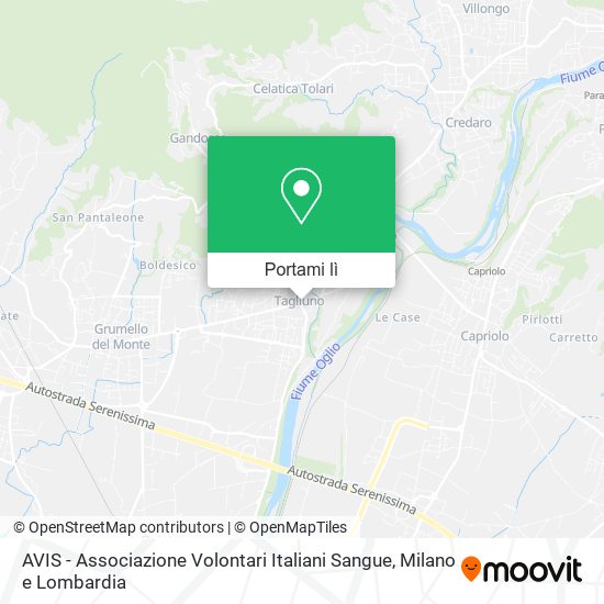 Mappa AVIS - Associazione Volontari Italiani Sangue