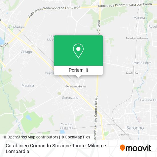 Mappa Carabinieri Comando Stazione Turate