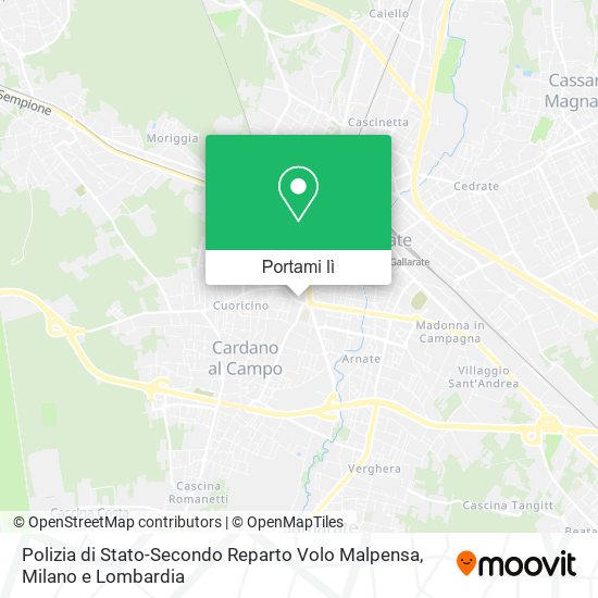 Mappa Polizia di Stato-Secondo Reparto Volo Malpensa