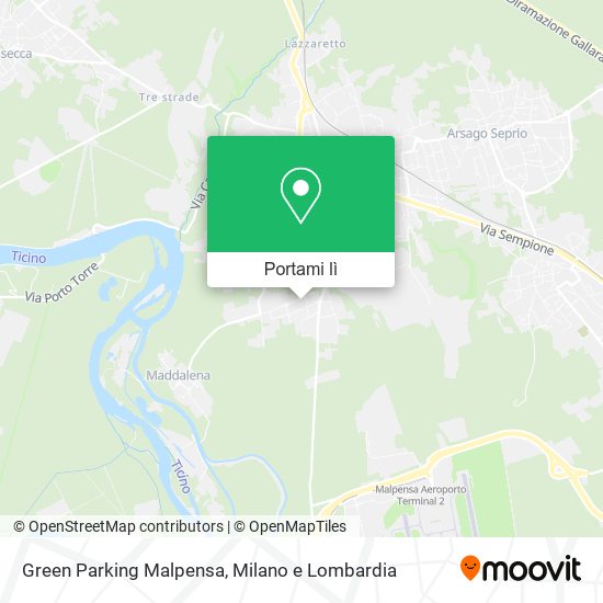 Mappa Green Parking Malpensa