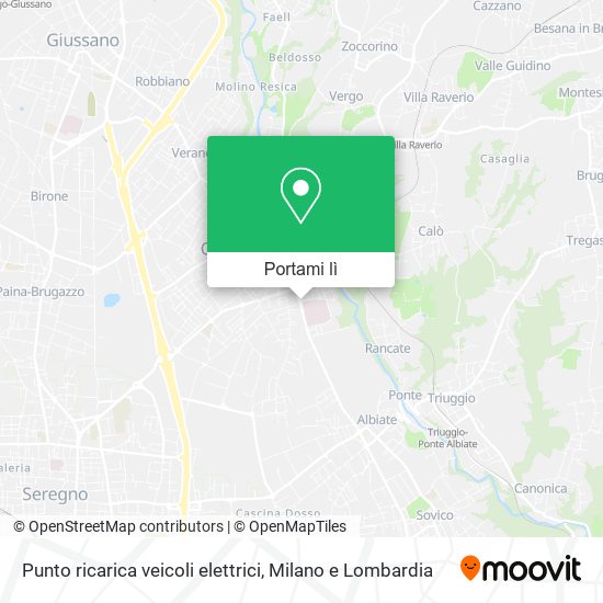 Mappa Punto ricarica veicoli elettrici