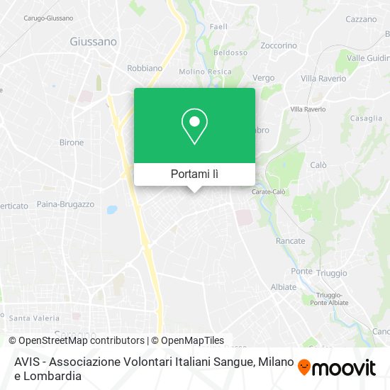 Mappa AVIS - Associazione Volontari Italiani Sangue