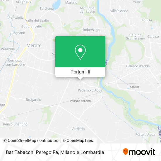 Mappa Bar Tabacchi Perego Fa
