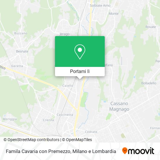 Mappa Famila Cavaria con Premezzo