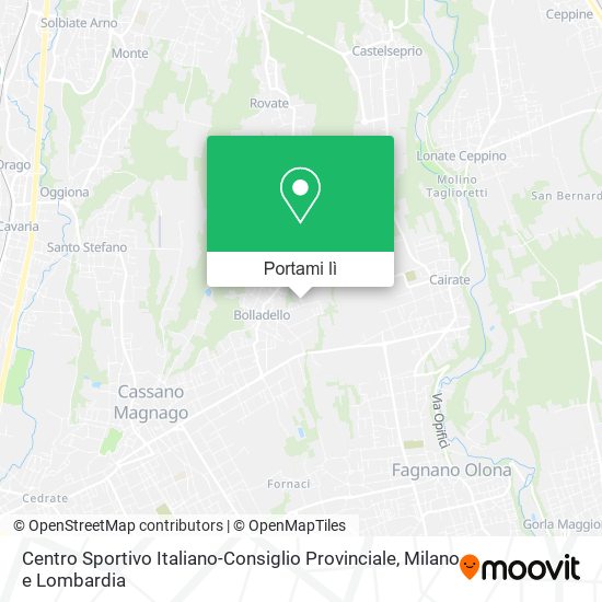 Mappa Centro Sportivo Italiano-Consiglio Provinciale