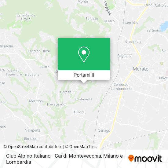 Mappa Club Alpino Italiano - Cai di Montevecchia