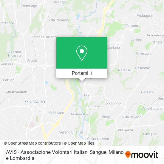 Mappa AVIS - Associazione Volontari Italiani Sangue