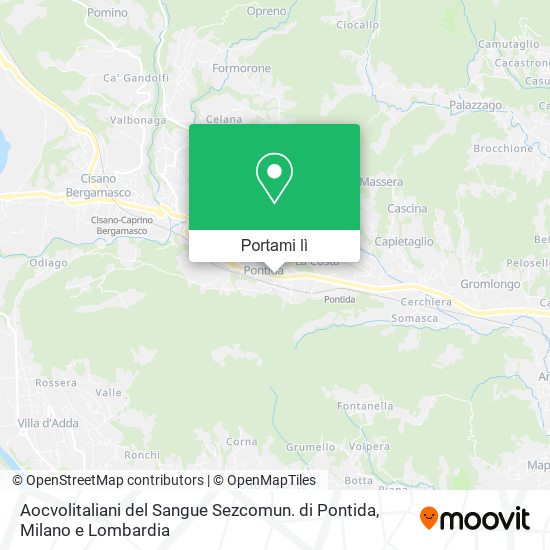 Mappa Aocvolitaliani del Sangue Sezcomun. di Pontida