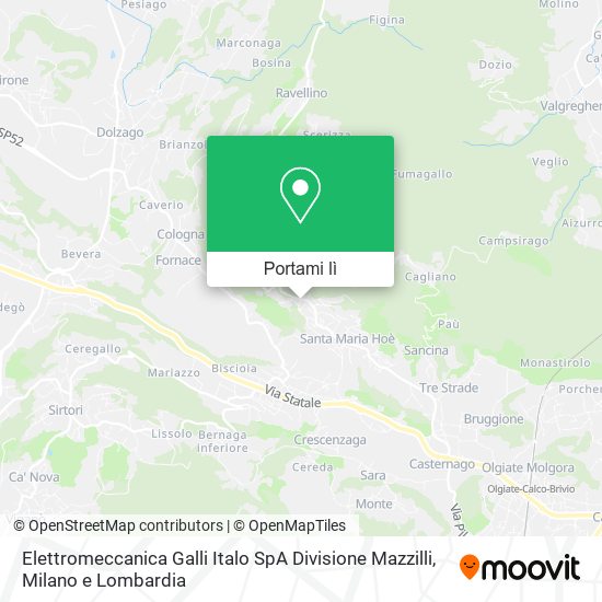 Mappa Elettromeccanica Galli Italo SpA Divisione Mazzilli