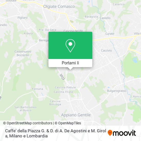 Mappa Caffe' della Piazza G. & D. di A. De Agostini e M. Girol a