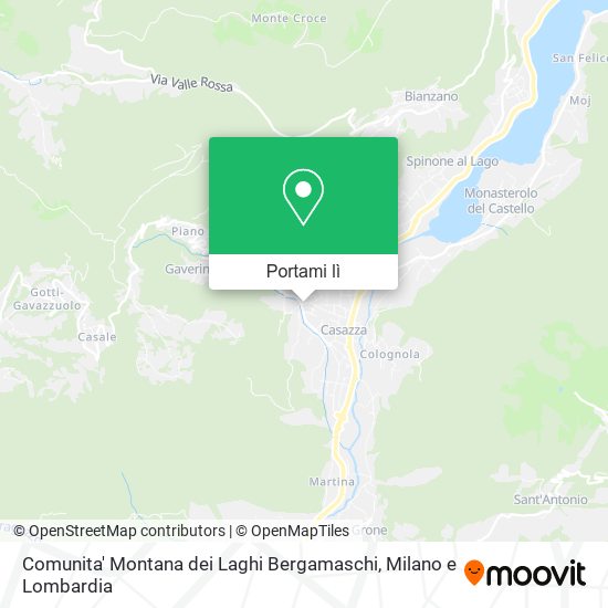 Mappa Comunita' Montana dei Laghi Bergamaschi