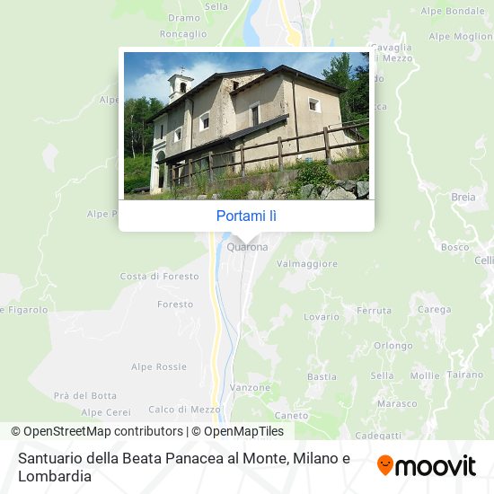 Mappa Santuario della Beata Panacea al Monte