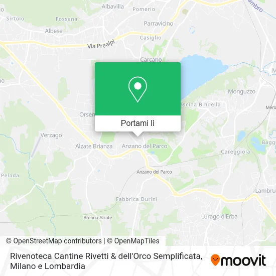 Mappa Rivenoteca Cantine Rivetti & dell'Orco Semplificata