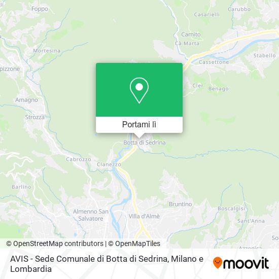 Mappa AVIS - Sede Comunale di Botta di Sedrina