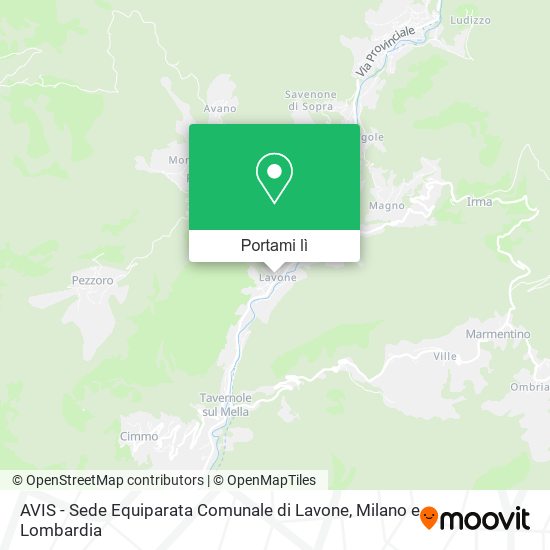Mappa AVIS - Sede Equiparata Comunale di Lavone