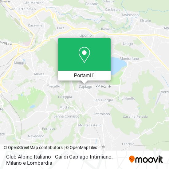 Mappa Club Alpino Italiano - Cai di Capiago Intimiano