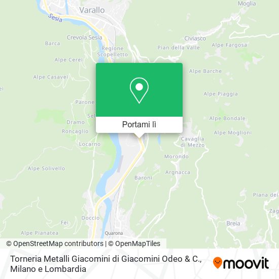 Mappa Torneria Metalli Giacomini di Giacomini Odeo & C.