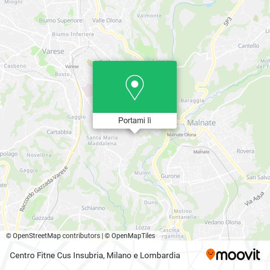 Mappa Centro Fitne Cus Insubria