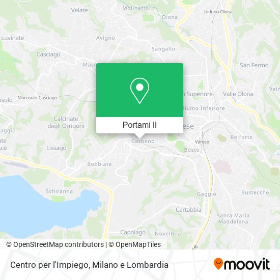 Mappa Centro per l'Impiego