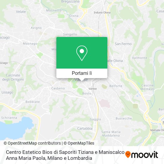 Mappa Centro Estetico Bios di Saporiti Tiziana e Maniscalco Anna Maria Paola