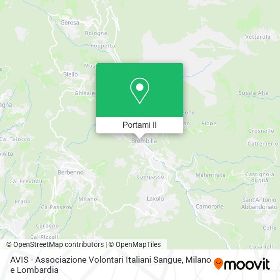 Mappa AVIS - Associazione Volontari Italiani Sangue