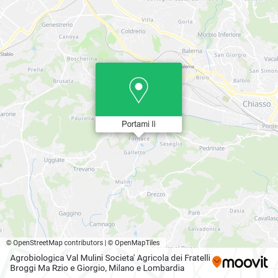 Mappa Agrobiologica Val Mulini Societa' Agricola dei Fratelli Broggi Ma Rzio e Giorgio