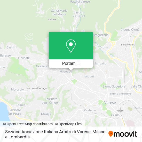 Mappa Sezione Aociazione Italiana Arbitri di Varese