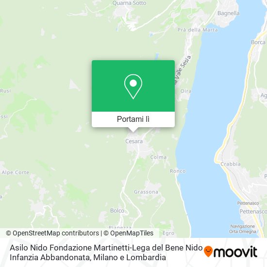 Mappa Asilo Nido Fondazione Martinetti-Lega del Bene Nido Infanzia Abbandonata