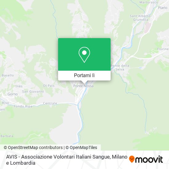 Mappa AVIS - Associazione Volontari Italiani Sangue