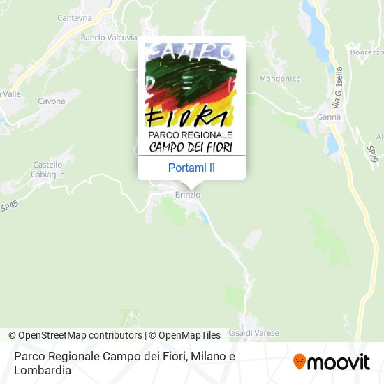 Mappa Parco Regionale Campo dei Fiori