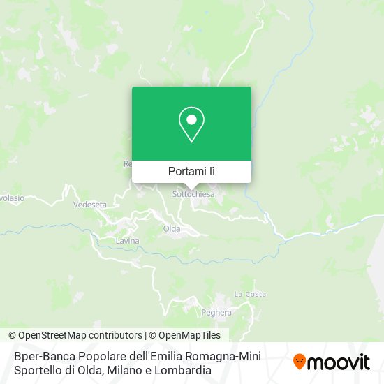 Mappa Bper-Banca Popolare dell'Emilia Romagna-Mini Sportello di Olda