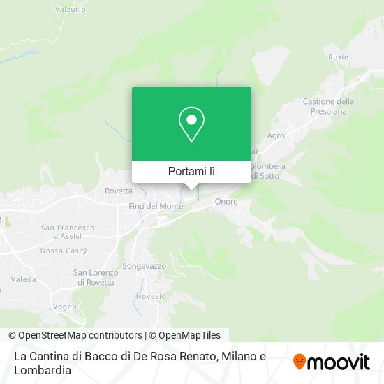 Mappa La Cantina di Bacco di De Rosa Renato