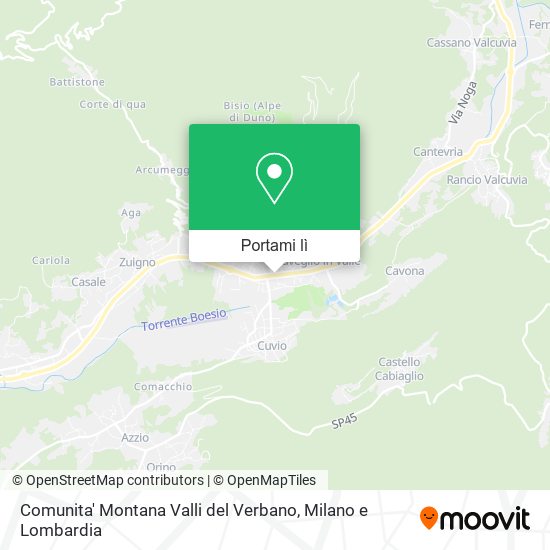 Mappa Comunita' Montana Valli del Verbano
