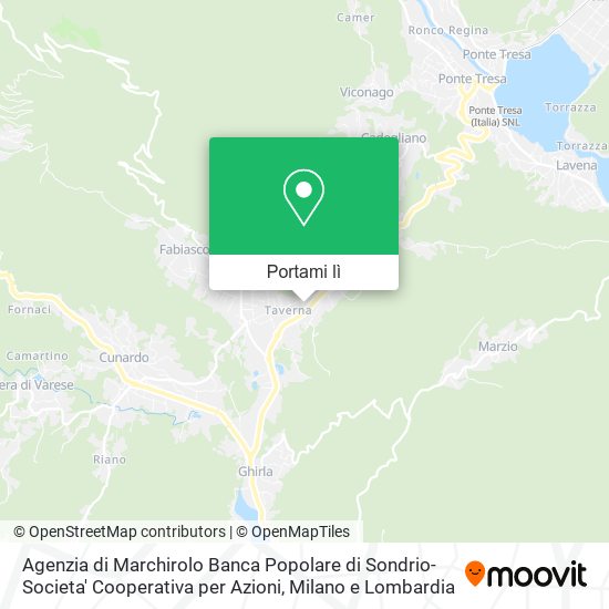 Mappa Agenzia di Marchirolo Banca Popolare di Sondrio-Societa' Cooperativa per Azioni