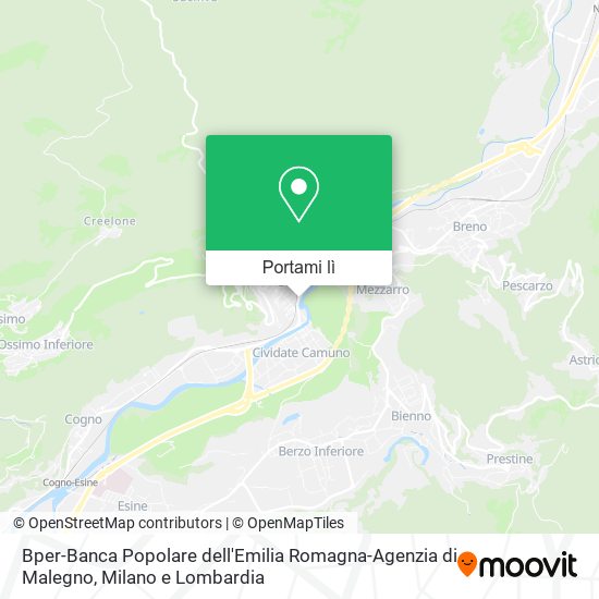 Mappa Bper-Banca Popolare dell'Emilia Romagna-Agenzia di Malegno