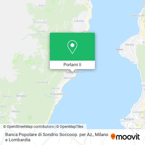 Mappa Banca Popolare di Sondrio Soccoop. per Az.