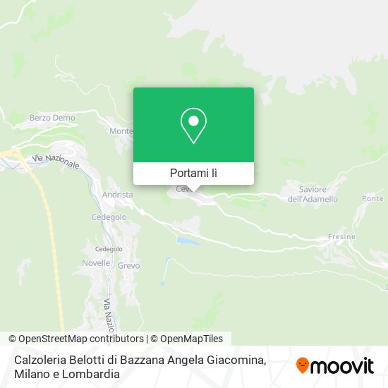 Mappa Calzoleria Belotti di Bazzana Angela Giacomina