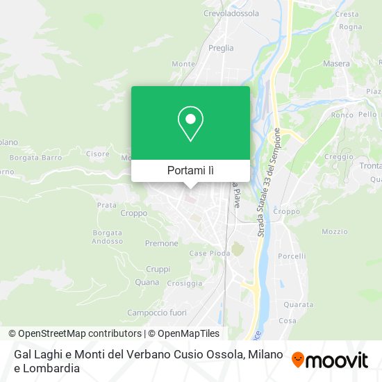 Mappa Gal Laghi e Monti del Verbano Cusio Ossola