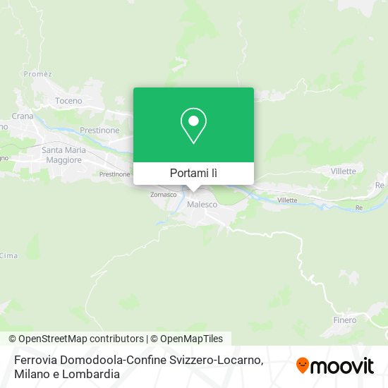 Mappa Ferrovia Domodoola-Confine Svizzero-Locarno