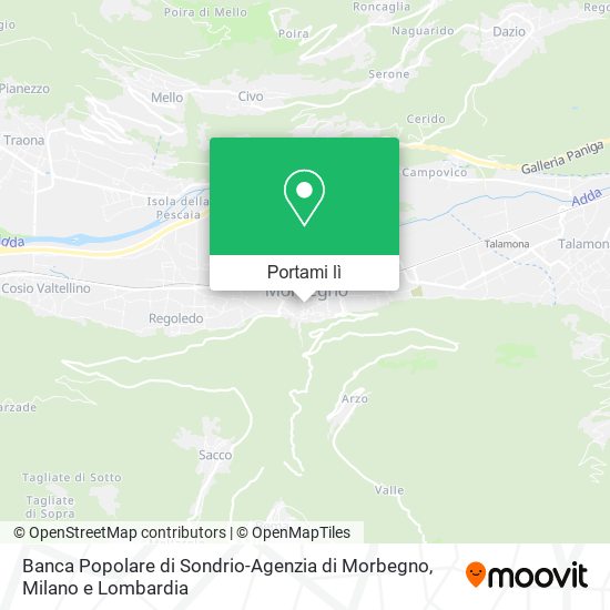 Mappa Banca Popolare di Sondrio-Agenzia di Morbegno