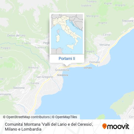 Mappa Comunita' Montana 'Valli del Lario e del Ceresio'