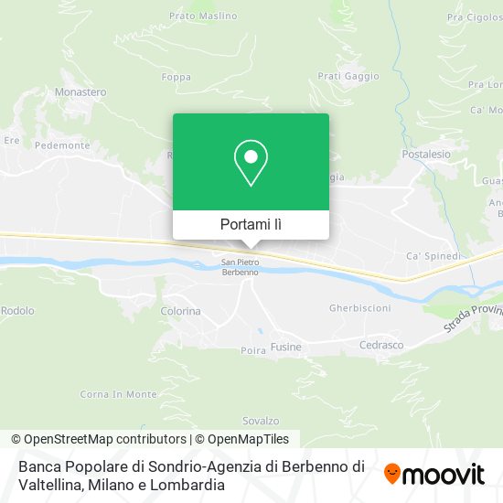 Mappa Banca Popolare di Sondrio-Agenzia di Berbenno di Valtellina