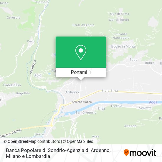 Mappa Banca Popolare di Sondrio-Agenzia di Ardenno