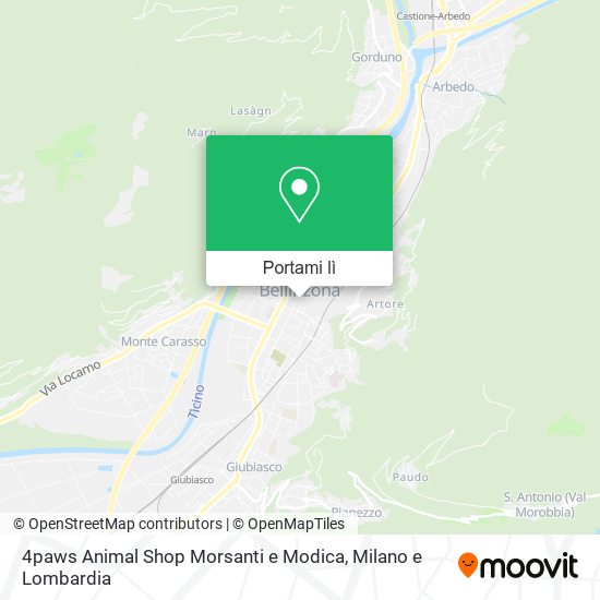 Mappa 4paws Animal Shop Morsanti e Modica