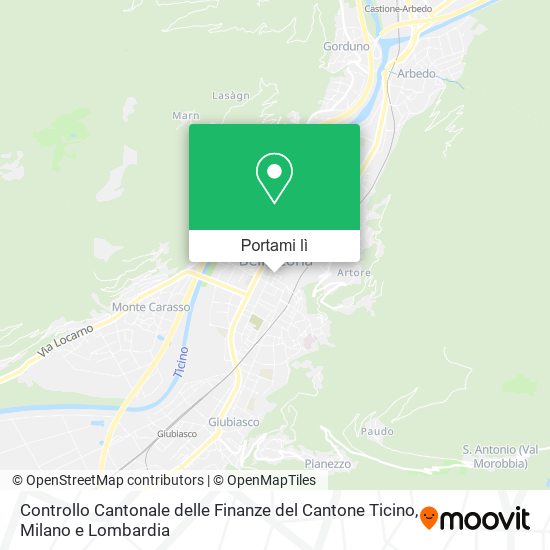 Mappa Controllo Cantonale delle Finanze del Cantone Ticino