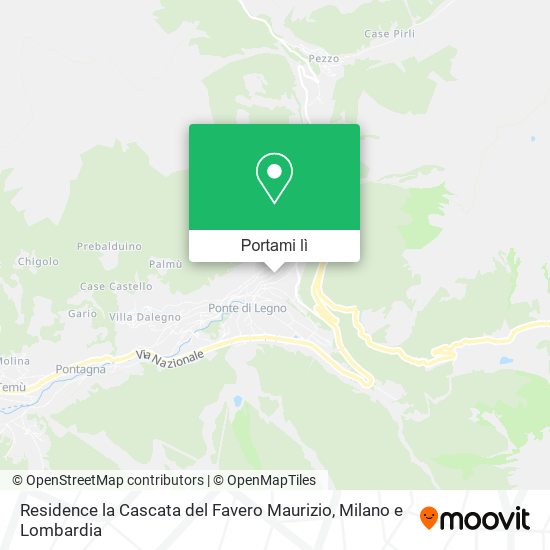 Mappa Residence la Cascata del Favero Maurizio